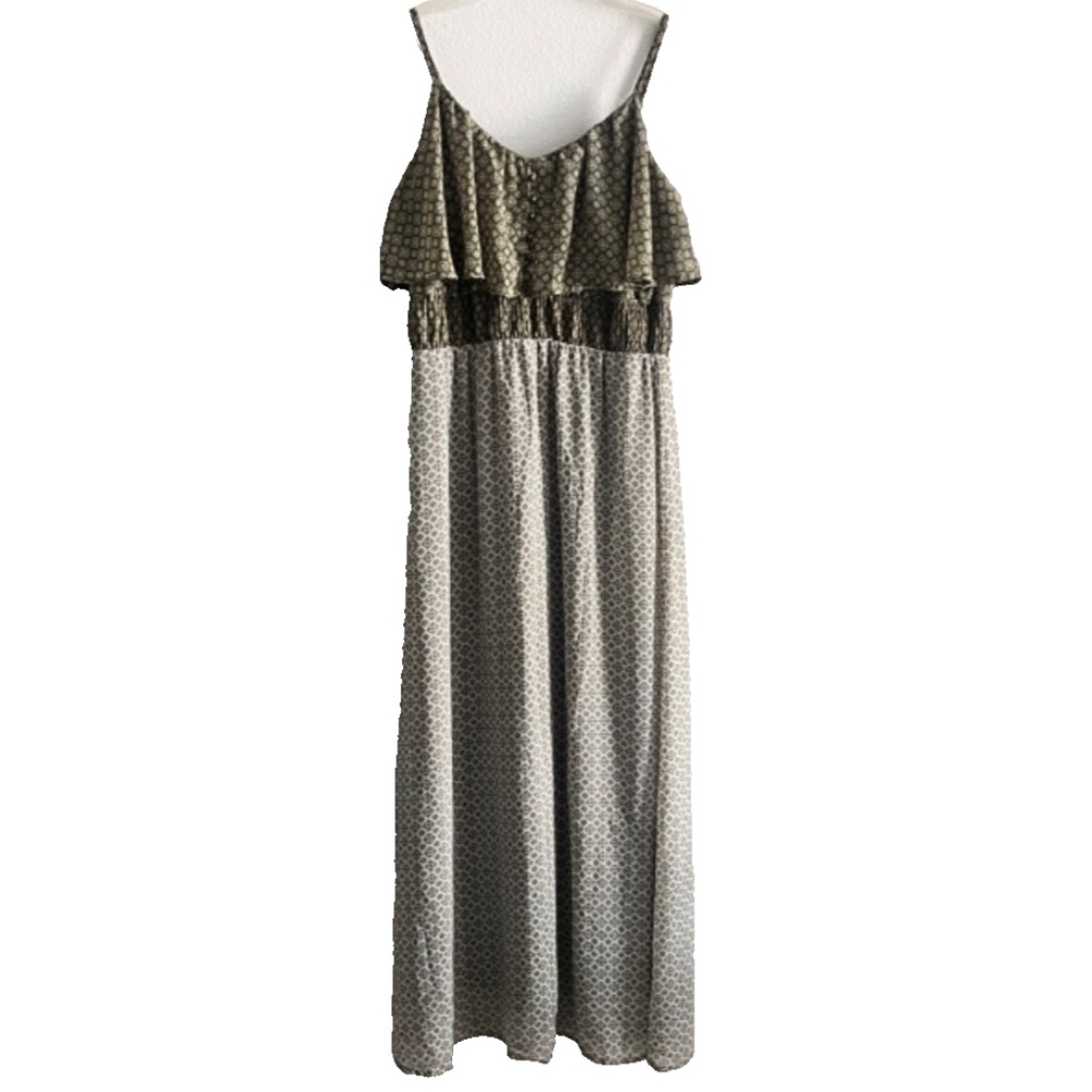 Teen Vogue for Mystylelab Macy's Green Boho Pop Over Spaghetti Strap Dress L